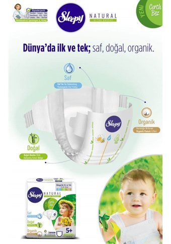 Sleepy Natural 5 Numara Bantlı Bebek Bezi 264'lü