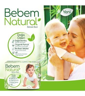 Bebem Natural 1 Numara Bantlı Bebek Bezi 40'lı