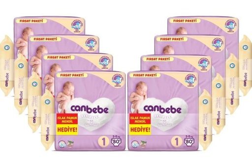 Canbebe 1 Numara Bantlı Bebek Bezi 640'lı