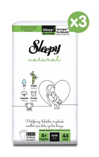 Sleepy Natural 4 Numara Bantlı Bebek Bezi 132'li