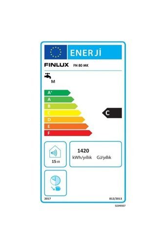 Finlux FN 80 MK 2000 W C Enerji Sınıfı 80 lt Manuel Dikey Tezgah Üstü Elektrikli Termosifon