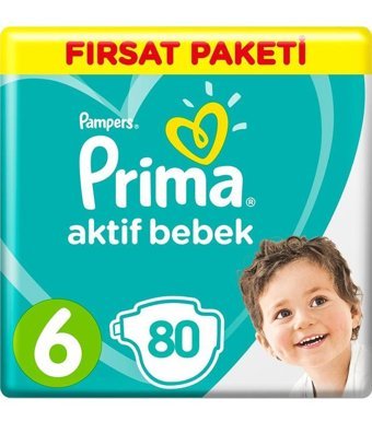 Prima 6 Numara Bantlı Bebek Bezi 2x40'li