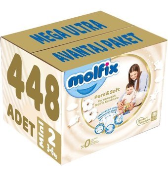 Molfix Pure Soft 2 Numara Bantlı Bebek Bezi 448'li