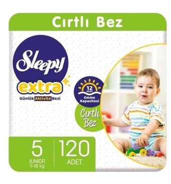 Sleepy Extra 5 Numara Bantlı Bebek Bezi 120'li