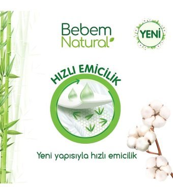 Bebem Natural 3 Numara Bantlı Bebek Bezi 170'li