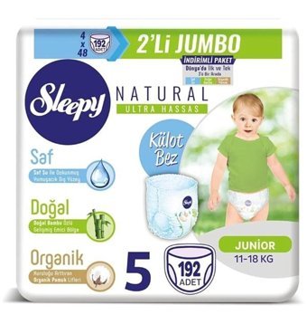 Sleepy Natural 5 Numara Külot Bebek Bezi 4x48'li