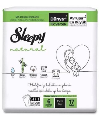 Sleepy Natural 6 Numara Bantlı Bebek Bezi 17'li