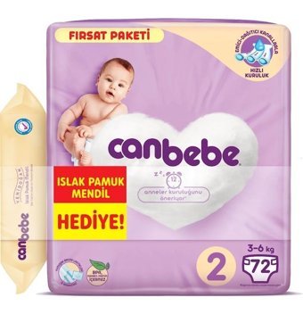 Canbebe 2 Numara Bantlı Bebek Bezi 576'lı