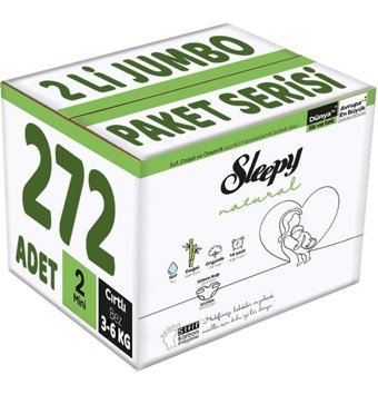 Sleepy Natural 2 Numara Bantlı Bebek Bezi 272'li