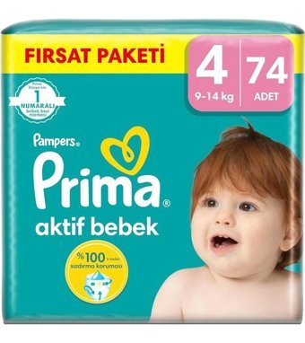 Prima 4 Numara Bantlı Bebek Bezi 370'li