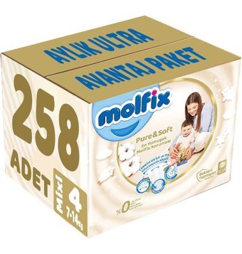 Molfix Pure Soft 4 Numara Bantlı Bebek Bezi 258'li