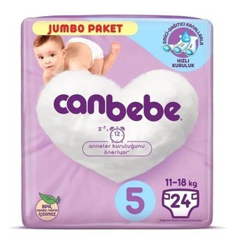 Canbebe Comfort Dry 5 Numara Bantlı Bebek Bezi 24'lü