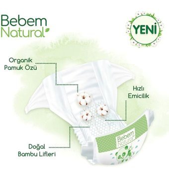 Bebem Natural 6 Numara Bantlı Bebek Bezi 100'lü