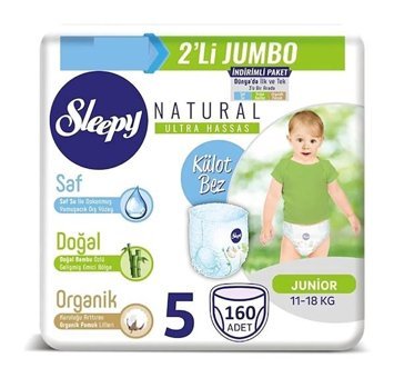 Sleepy Natural 5 Numara Külot Bebek Bezi 4x40'lı