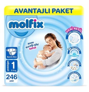 Molfix 1 Numara Bantlı Bebek Bezi 246'lı