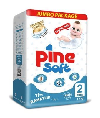 Pine Soft 2 Numara Bantlı Bebek Bezi 408'li