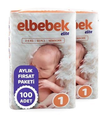 Elbebek Elite 1 Numara Bantlı Bebek Bezi 100'lü