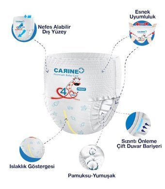 Carine Active 4 Numara Külot Bebek Bezi 2x32'li