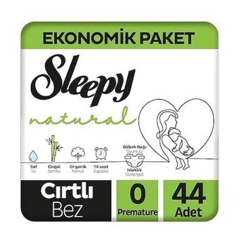 Sleepy Natural 0 Numara Bantlı Bebek Bezi 44'lü