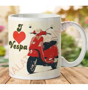 Art Hediye 1-495 I Love Vespa İki Tarafı Baskılı Kupa Bardak