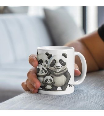 Kreatif Kupa Kişiye Özel Panda Kupa, Aile Hediyesi