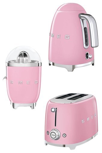 Smeg 3'lü Elektronik Çeyiz Seti Pembe