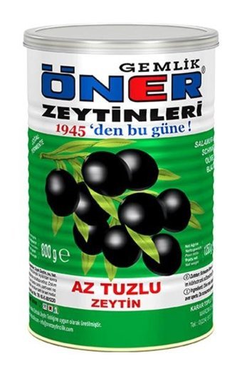 Öner Az Tuzlu Siyah Zeytin Teneke 800 gr