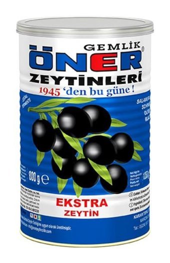 Öner Siyah Zeytin Teneke 800 gr