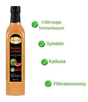 Hanzade Bitkisel Karpuz Sirke 500 ml