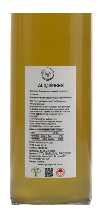 İlya Organik Alıç Sirke 500 ml