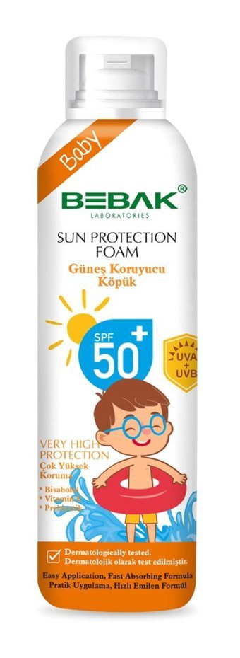 Bebak 50+ Faktör Bebek ve Çocuk Güneş Koruyucu Köpük 150 ml