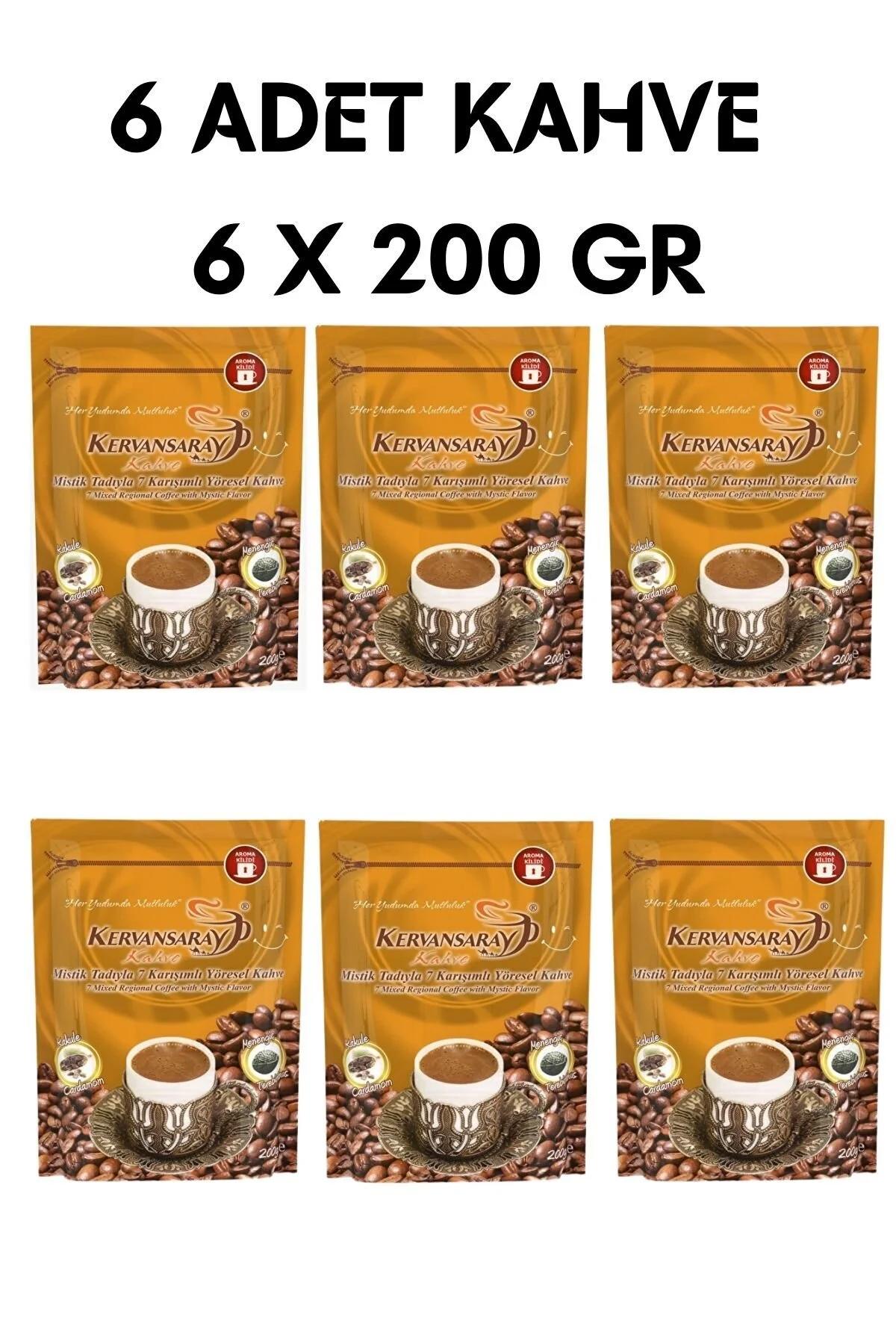 Kervansaray 7 Karışımlı Kakule-Menengiç Türk Kahvesi 6x200 gr