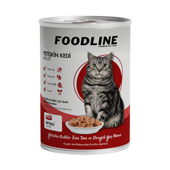 Foodline Yetişkin Biftek Parça Etli-Soslu Yaş Kedi Maması 400 gr