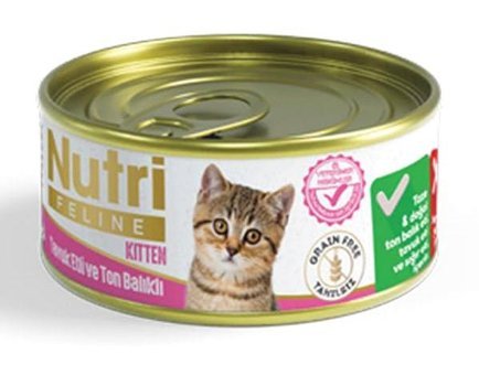 Nutri Feline Yavru Tavuk-Ton Balığı Yaş Kedi Maması 12x85 gr