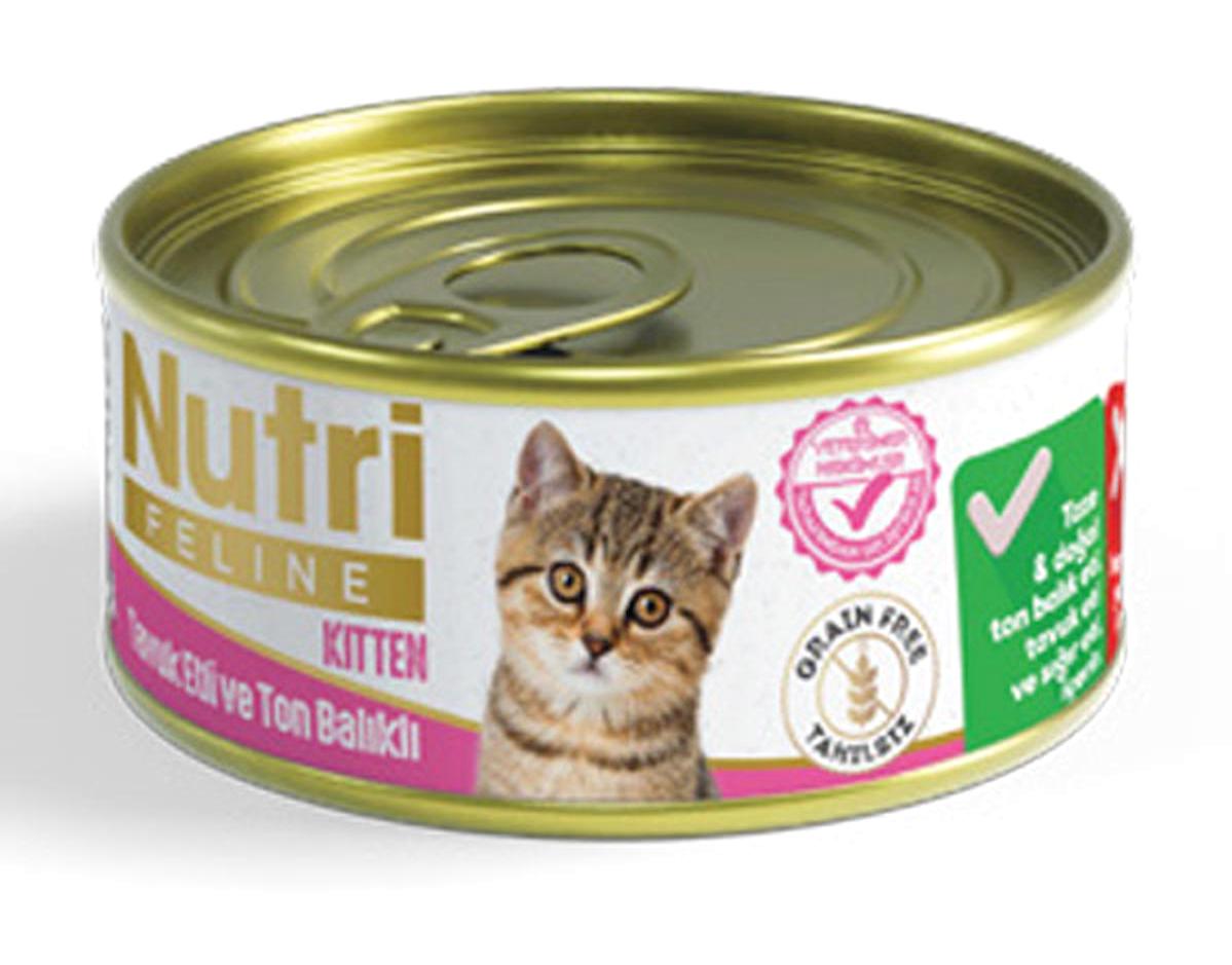 Nutri Feline Yavru Tavuk-Ton Balığı Yaş Kedi Maması 6x85 gr