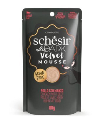 Schesir After Dark Velvet Yetişkin Sığır-Tavuk Yaş Kedi Maması 80 gr