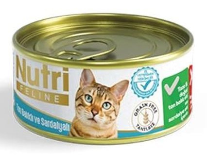 Nutri Feline Yetişkin Sardalya-Ton Balığı Yaş Kedi Maması 12x85 gr