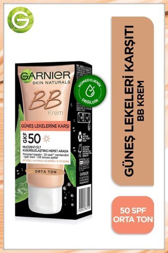 Garnier Renkli 50 Faktör Tüm Ciltler İçin Leke Karşıtı Nemlendirici Suya Dayanıklı Yüz Güneş Kremi 50 ml