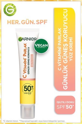 Garnier 50 Faktör İçin Leke Karşıtı Nemlendirici Yaşlanma Karşıtı Suya Dayanıklı Yüz Güneş Kremi 40 ml