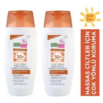 Sebamed Renkli 50 Faktör İçin Leke Karşıtı Nemlendirici Yaşlanma Karşıtı Suya Dayanıklı Yüz Güneş Losyonu 2x150 ml