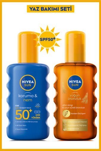 Nivea Sun 50 Faktör Tüm Ciltler İçin Nemlendirici Suya Dayanıklı Yüz ve Vücut Güneş Kremi 200 ml