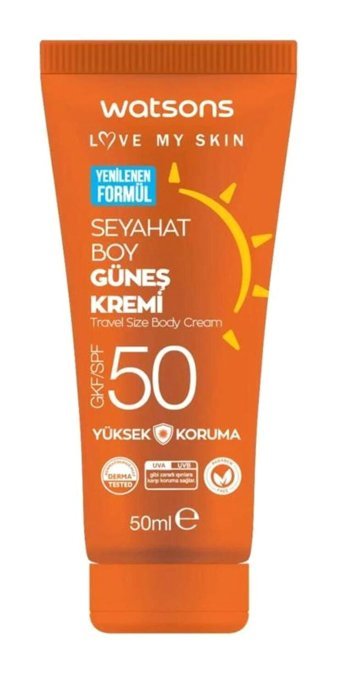 Watsons 50 Faktör Tüm Ciltler İçin Nemlendirici Suya Dayanıklı Yüz Güneş Kremi 50 ml