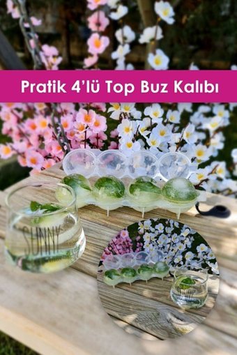 Arvale Yuvarlak Şekilli Plastik Kapaklı Şeffaf Buz Kalıbı