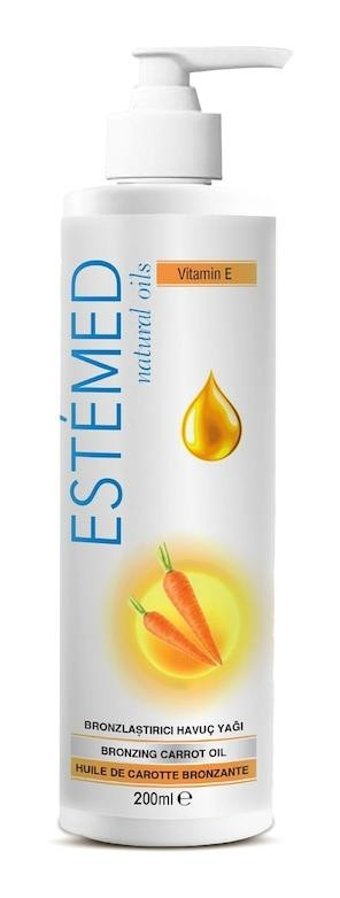 Estemed Natural E Vitamini - Havuç Hızlı Vücut İçin Bronzlaştırıcı Yağ 200 ml