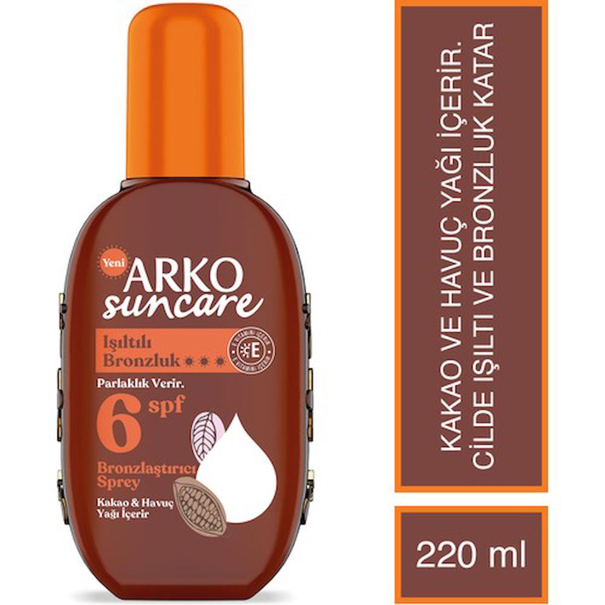 Arko Havuç - Kakao Yoğun 6 Faktör Vücut İçin Bronzlaştırıcı Sprey 220 ml