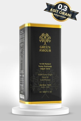 Green Amour Naturel Soğuk Sıkım Teneke Sızma Zeytinyağı 5 lt