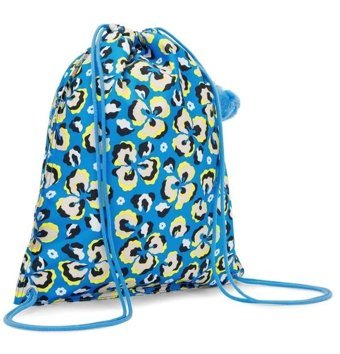 Kipling Supertaboo Büzgülü Yüzücü Mavi Leopard Floral Kadın Sırt Çantası