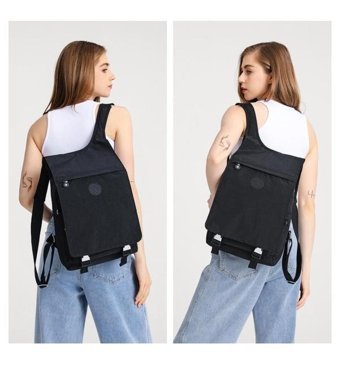 Smart Bags Orta Boy Krinkıl Kumaş 3114 Siyah Kadın Sırt Çantası