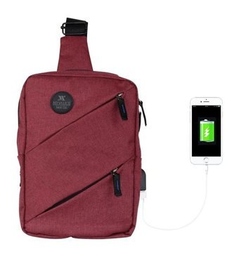 My Valice Smart Bag Usb'Li Çapraz 1504 Bordo Bordo Erkek Sırt Çantası