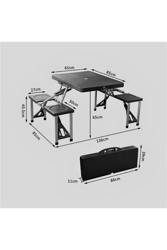 Full Katlanabilir Dikdörtgen Plastik 65x85 cm Kahverengi Kamp Masası